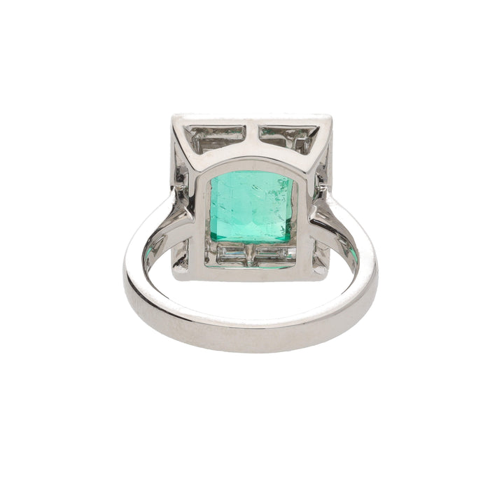 Colombian Emerald and Diamond Platinum Ring - Michael Jones Jeweller