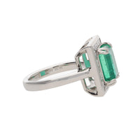 Colombian Emerald and Diamond Platinum Ring - Michael Jones Jeweller