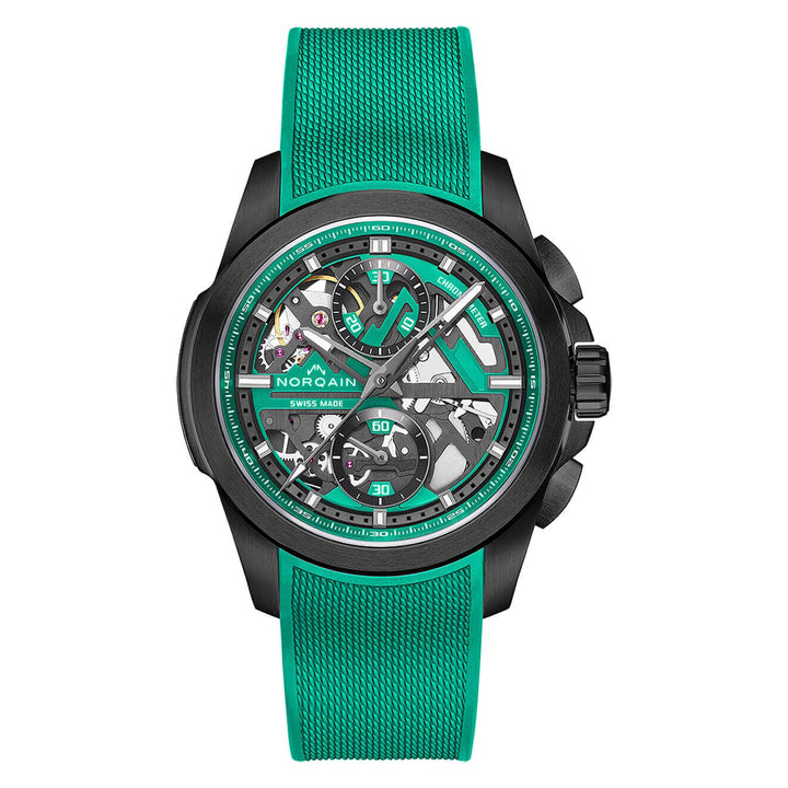 NORQAIN Independence Skeleton 42mm Jade Green Chrono Limited Edition Automatic Watch N3200.40T02.J01.R01