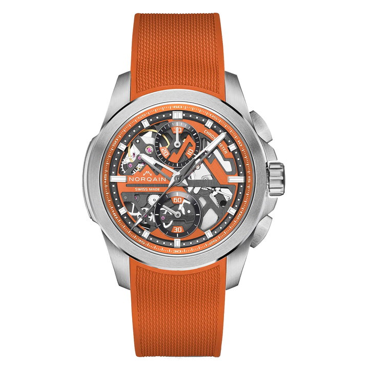 NORQAIN Independence Skeleton 42mm Orange Chrono Automatic Watch N3200.40S01.O01.R01