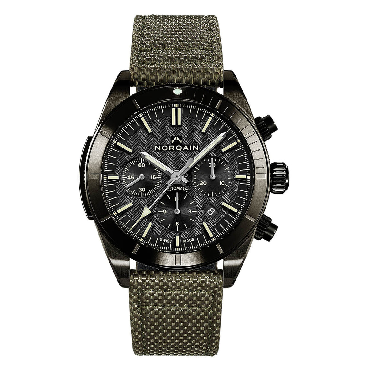 NORQAIN Adventure 44mm Khaki Nodura Chrono Automatic Watch N1200.19B01.B01.F03 - Michael Jones Jeweller