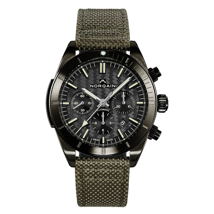 NORQAIN Adventure 44mm Khaki Nodura Chrono Automatic Watch N1200.19B01.B01.F03