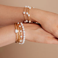 Yana Nesper Akoya Pearl 18ct Yellow Gold Wraparound Bracelet - Michael Jones Jeweller