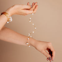Yana Nesper Akoya Pearl 18ct Yellow Gold Wraparound Bracelet - Michael Jones Jeweller