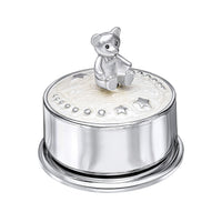 Silver Plated Teddy Bear Music Box