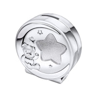 Silver Plated Moon and Stars Ted Money Box