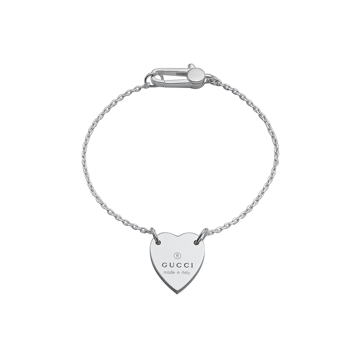 Gucci Trademark Silver Heart Bracelet 17cm - Michael Jones Jeweller