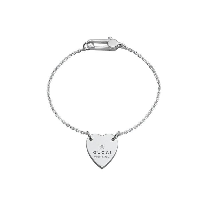 Gucci Trademark Silver Heart Bracelet 18cm - Michael Jones Jeweller