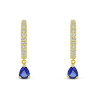 Sapphire and Diamond 18ct Yellow Gold Hoop Earrings