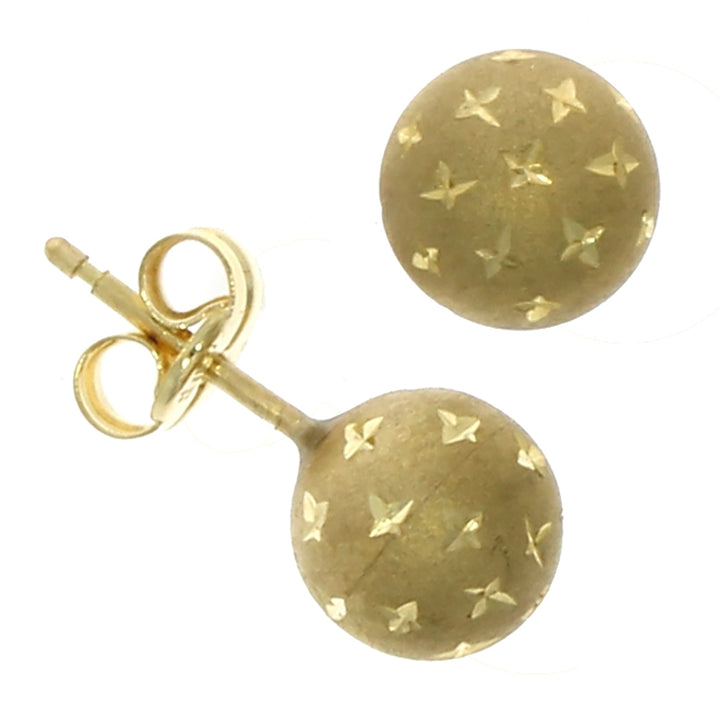 9ct Yellow Gold 6mm Stardust Stud Earrings - Michael Jones Jeweller