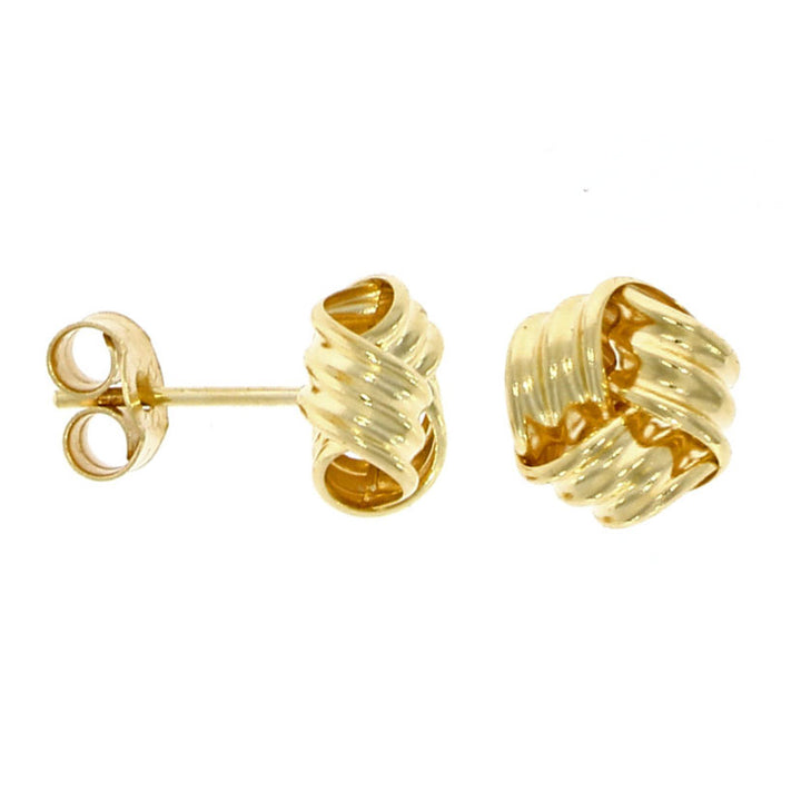 Knot Ridged Ribbon Style Earrings - Michael Jones Jeweller
