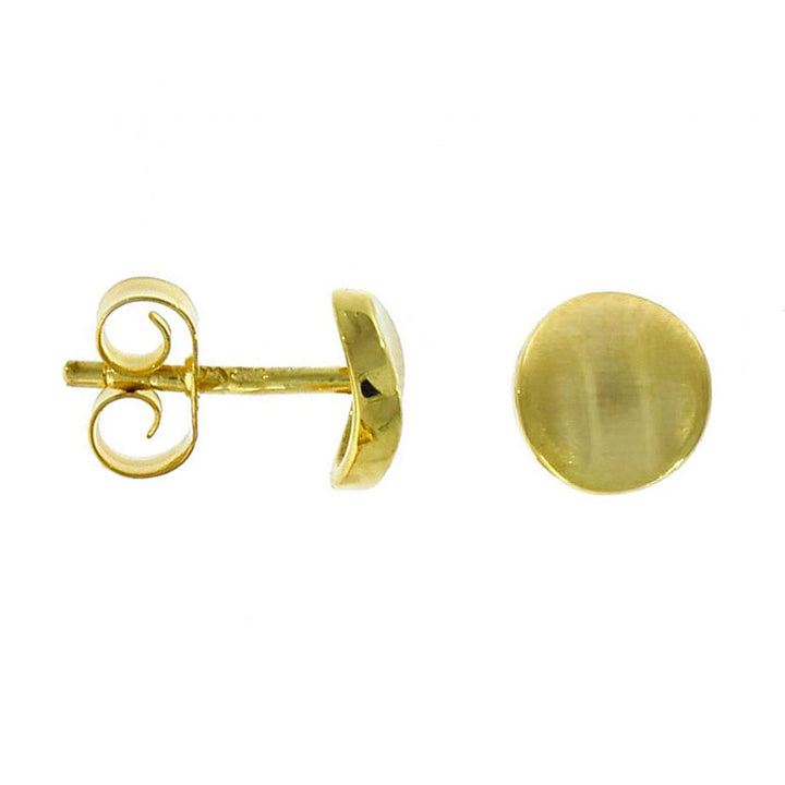 9ct Yellow Gold Round Concave Stud Earrings