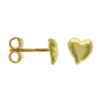 Heart Stud 9ct Yellow Gold Earrings.