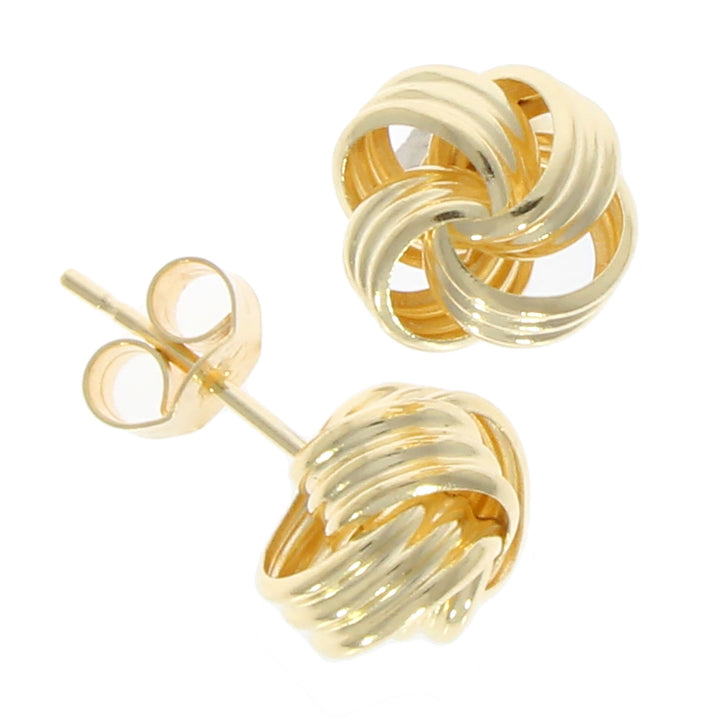 Multi Strand 9ct Yellow Gold Knot Stud Earrings - Michael Jones Jeweller