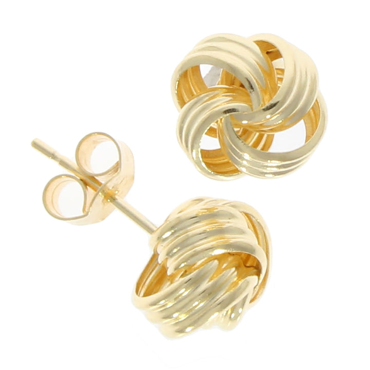 Multi Strand 9ct Yellow Gold Knot Stud Earrings