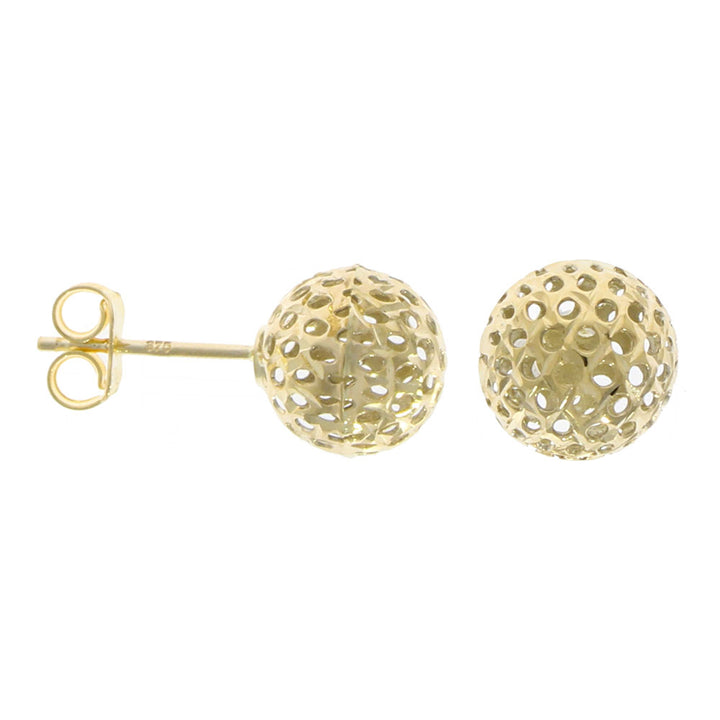 9ct Yellow Gold Pierced Ball Stud Earrings
