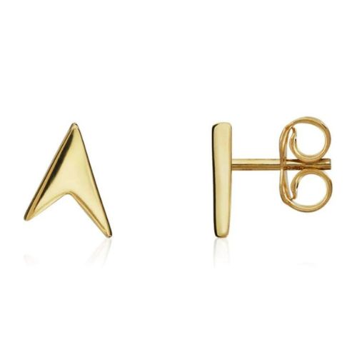 Arrow Shape 9ct Yellow Gold Stud Earrings