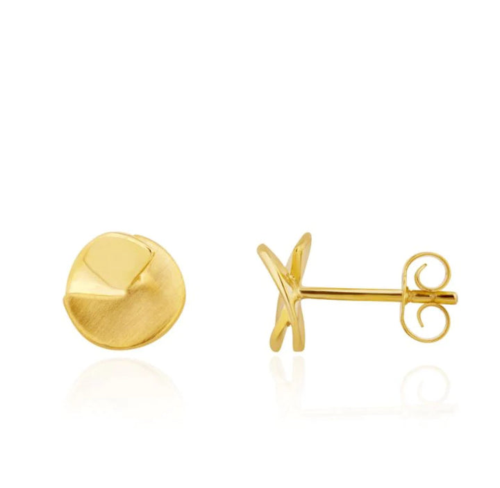Split Circle 9ct Yellow Gold Stud Earrings