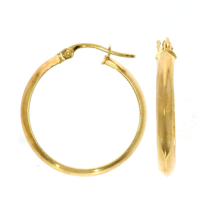 Hoop Earrings. 9ct Yellow Gold. 21mm. - Michael Jones Jeweller
