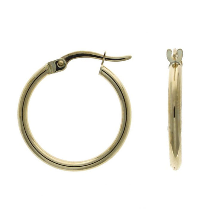 Polished 9ct Yellow Gold Hoop Earrings - Michael Jones Jeweller