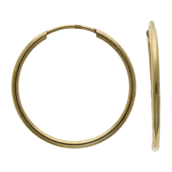 Thin Sleeper 9ct Yellow Gold Hoop Earrings - Michael Jones Jeweller