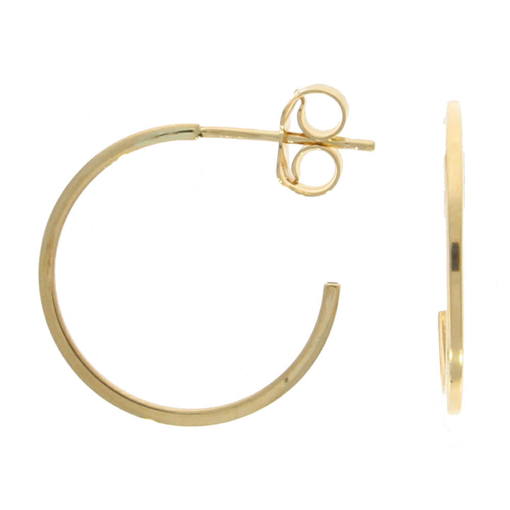 Peg and Scroll 9ct Yellow Gold Hoop Earrings. 15mm - Michael Jones Jeweller