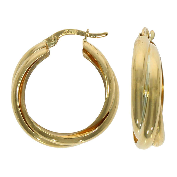 Russian Wedding 9ct Yellow Gold Hoop Earrings