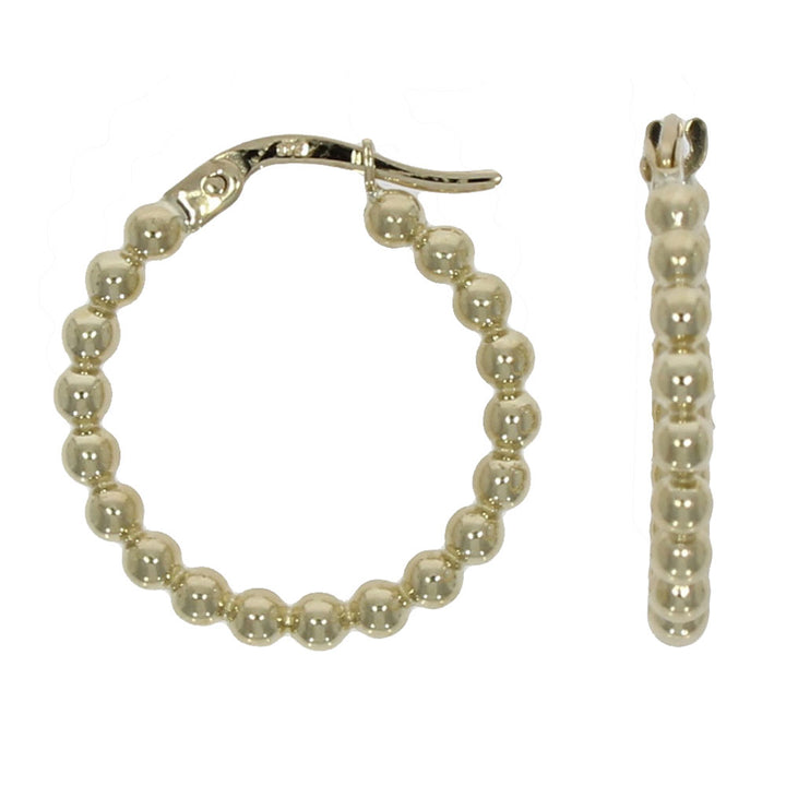 Beaded 9ct Yellow Gold Hoop Earrings - Michael Jones Jeweller