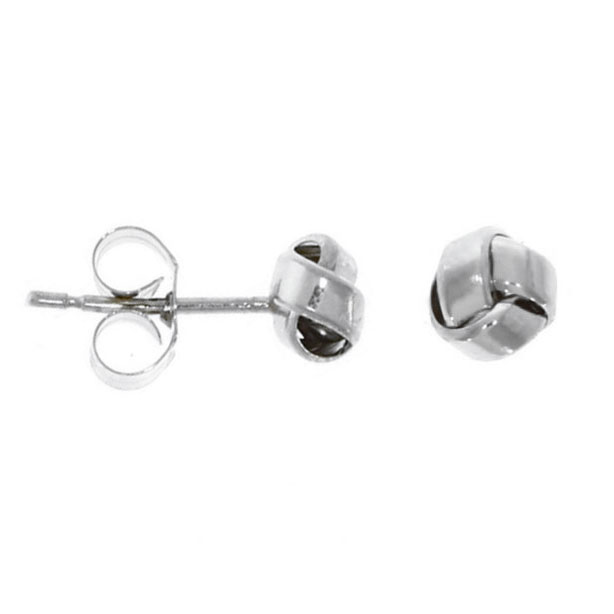 9ct White Gold Knot Stud Earrings - Michael Jones Jeweller