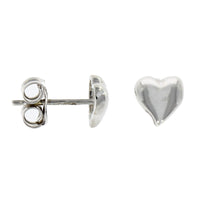 9ct White Gold Polished Heart Stud Earrings