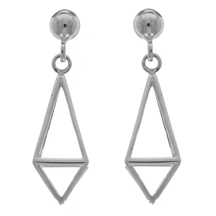 9ct White Gold Open Kite Drop Earrings - Michael Jones Jeweller