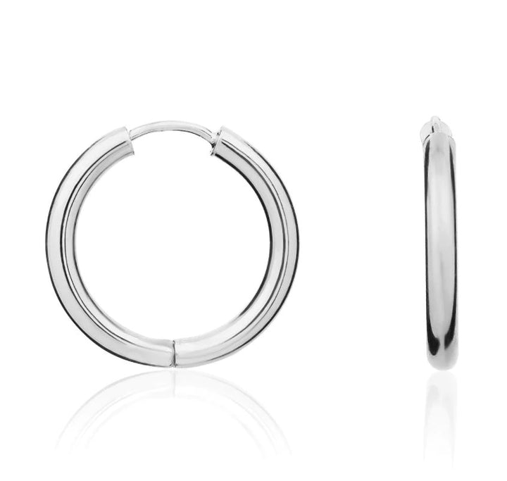 Small 9ct White Gold Huggy Hoop Earrings