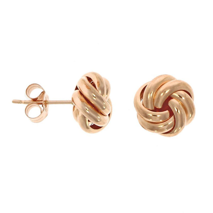 9ct Rose Gold Double Knot Earrings - Michael Jones Jeweller