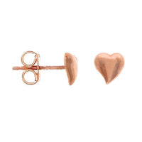 Polished Heart 9ct Rose Gold Stud Earrings