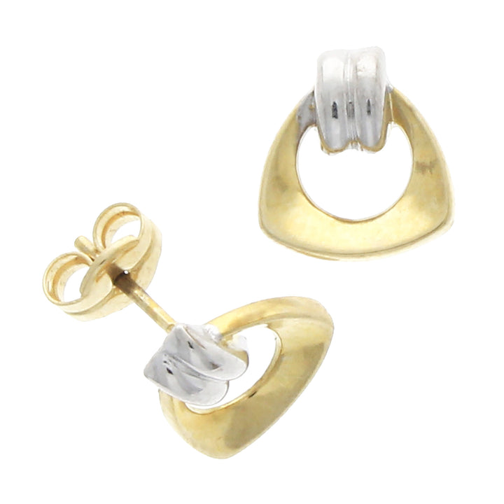Door Knocker 9ct Yellow and White Gold Stud Earrings
