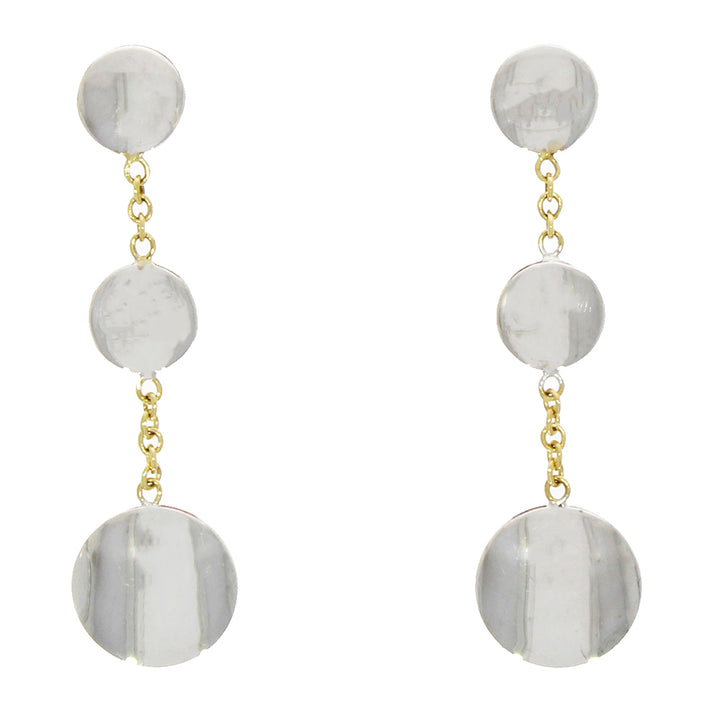 9ct Yellow and White Gold Multi Disc and Chain Drop Earrings - Michael Jones Jeweller