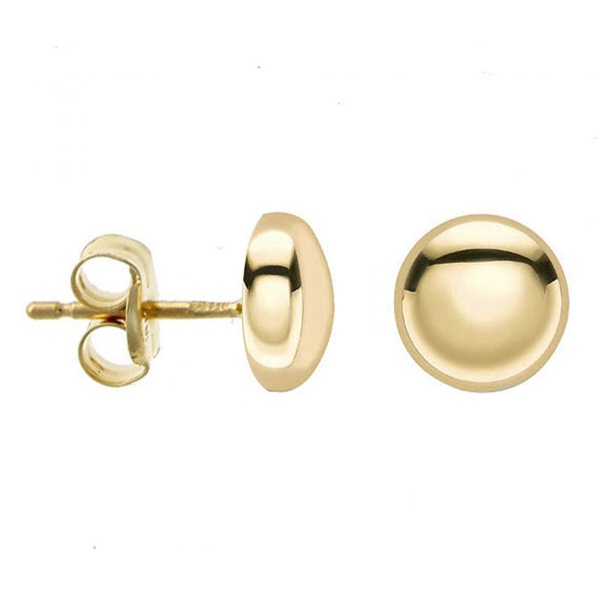 Button Stud 18ct Yellow Gold Earrings