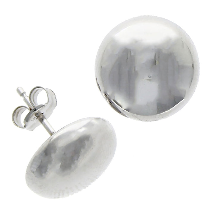 Button 18ct White Gold Stud Earrings - Michael Jones Jeweller