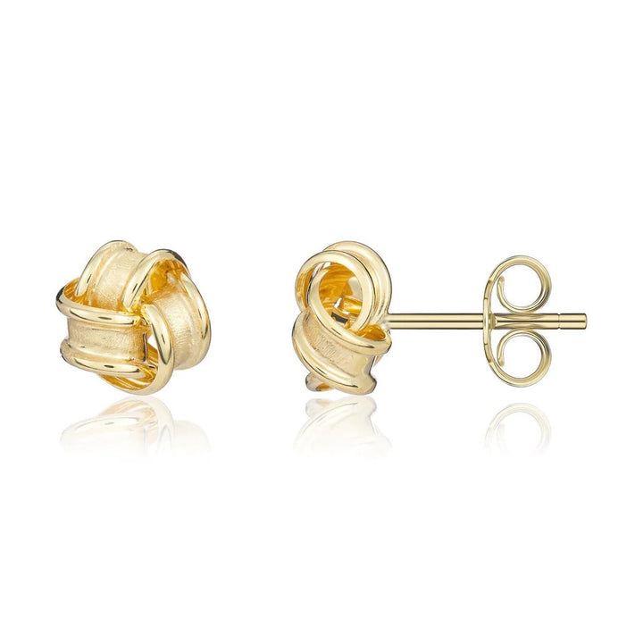 Satin Knot 9ct Yellow Gold Stud Earrings - Michael Jones Jeweller