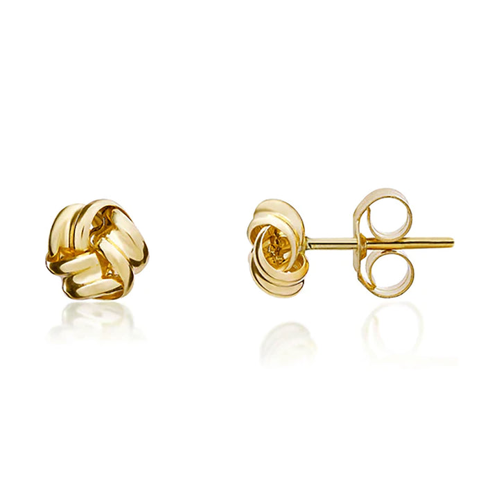 Ribbon Knot 18ct Yellow Gold Small Stud Earrings