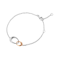 Georg Jensen OFFSPRING Sterling Silver and 18ct Rose Gold Bracelet