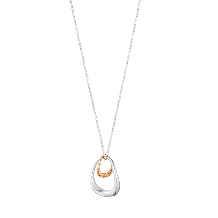 Georg Jensen OFFSPRING Sterling Silver and 18ct Rose Gold Necklace - Michael Jones Jeweller