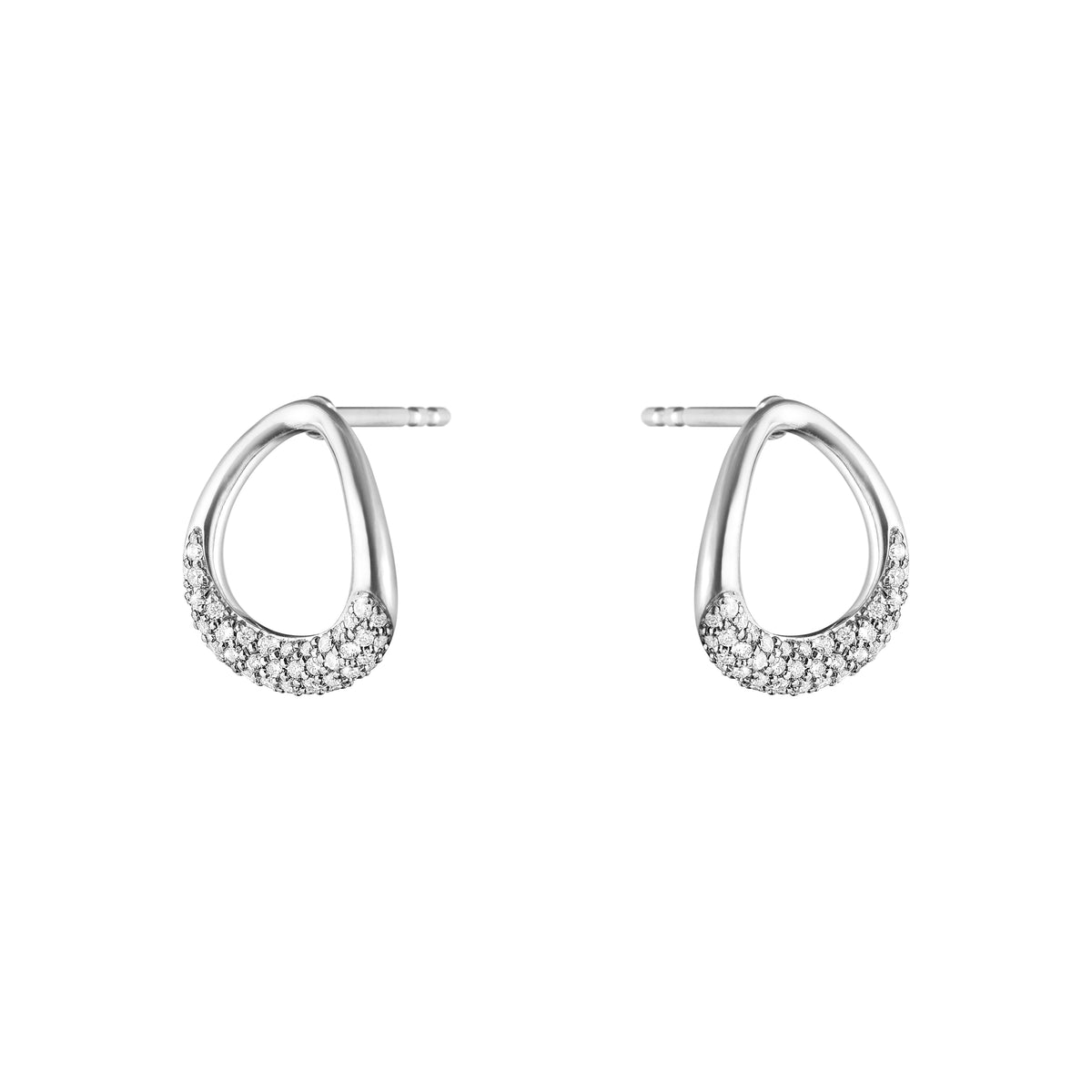 Georg Jensen OFFSPRING Sterling Silver Diamond Earrings - Michael Jones Jeweller