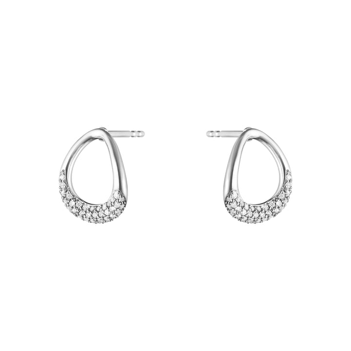 Georg Jensen OFFSPRING Sterling Silver Diamond Earrings - Michael Jones Jeweller