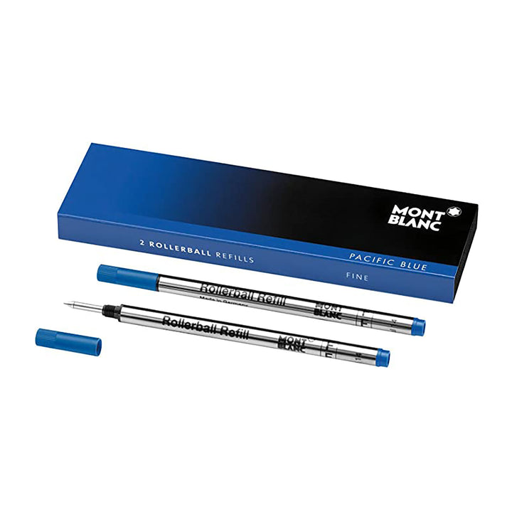 Montblanc Refills 2 Fine Rollerball Pens (F) Pacific Blue - Michael Jones Jeweller