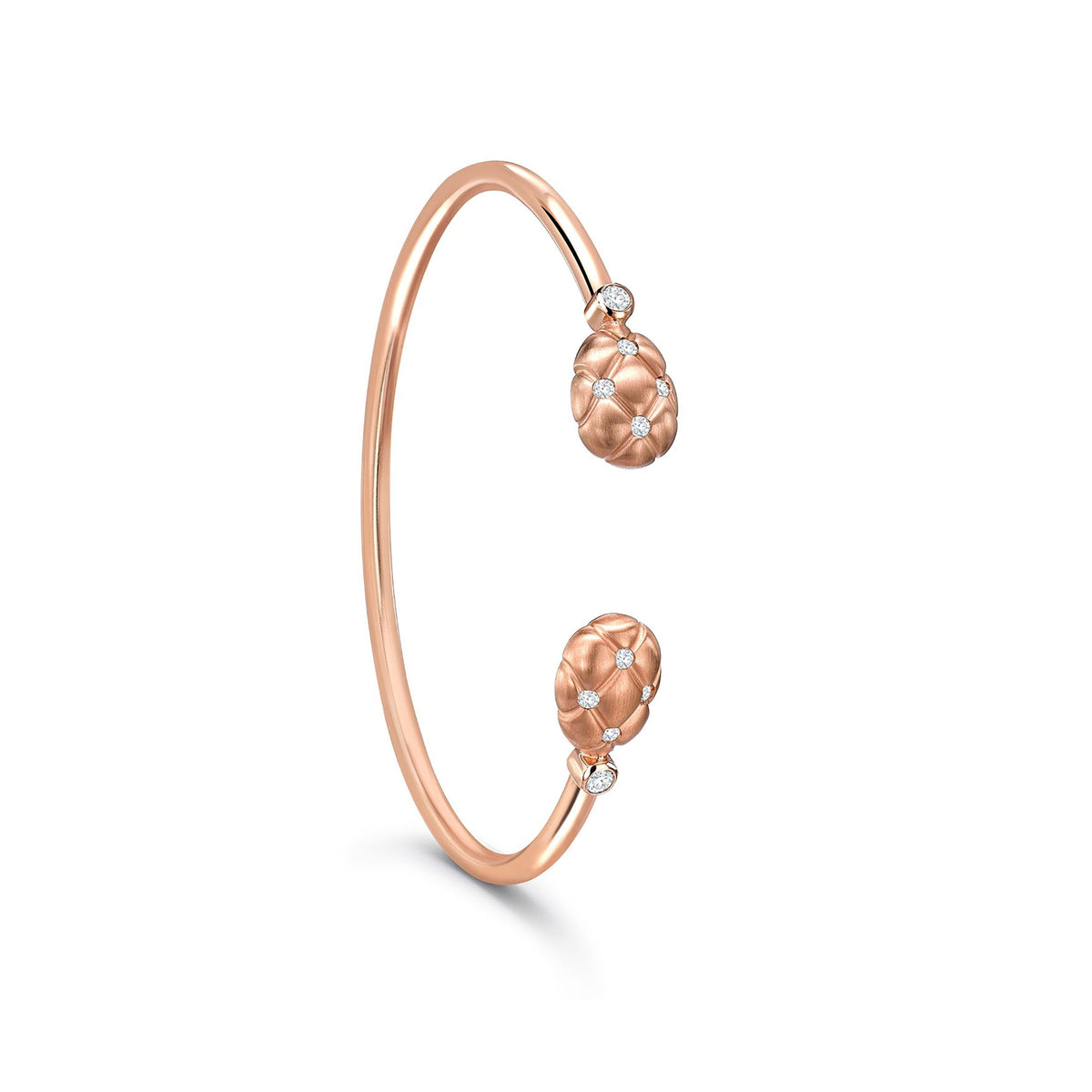 Fabergé Treillage Diamond 18ct Rose Gold Open Bangle - Michael Jones Jeweller