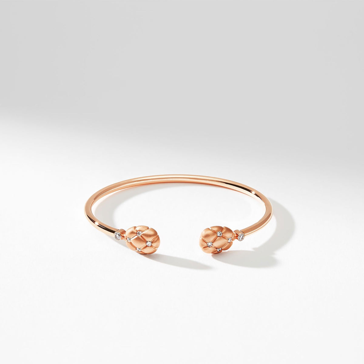 Fabergé Treillage Diamond 18ct Rose Gold Open Bangle - Michael Jones Jeweller