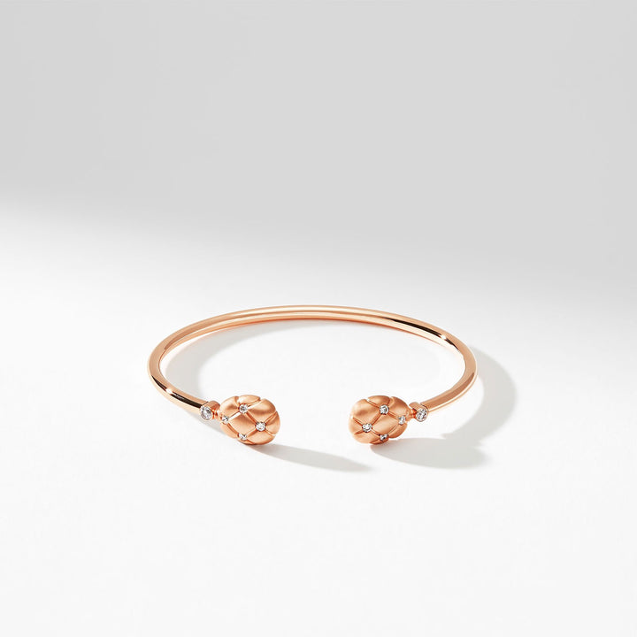 Fabergé Heritage Forever Quilted Open Bangle Diamond 18ct Rose Gold