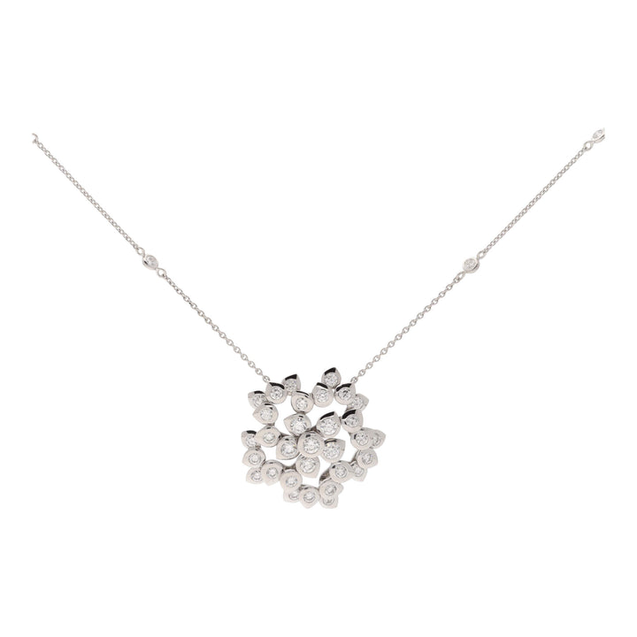 Diamond Teardrop Cluster 18ct White Gold Necklace - Michael Jones Jeweller