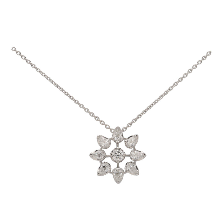 Diamond 0.77ct 18ct White Gold Snowflake Pendant
